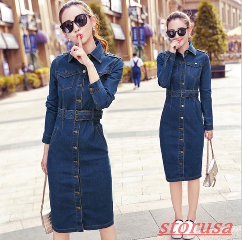 long sleeve jean dress